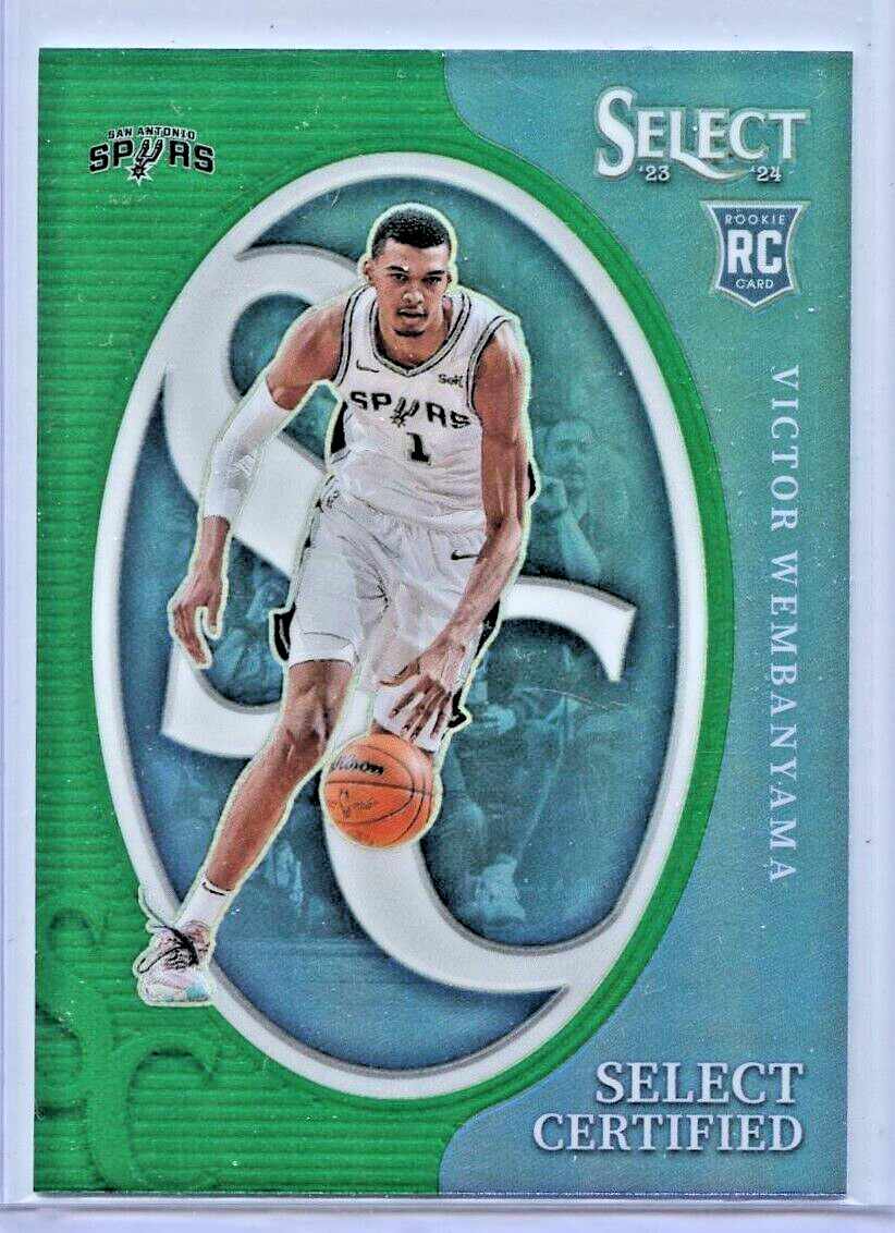 2023 Panini Select Victor Wembanyama SELECT CERTIFIED GREEN ROOKIE CARD RC