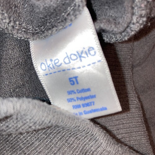 Boys Okie Dokie Jogger Pants with Elastic Waistband - Charcoal Gray, Size 5T - Picture 6 of 6