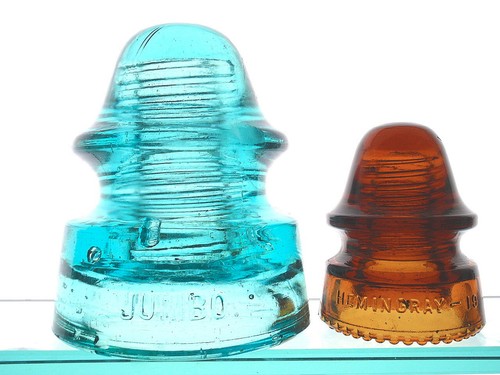 HUGE JUMBO OAKMAN MFG CO BOSTON PATD 1890 SUBWAY Glass Signal Insulator