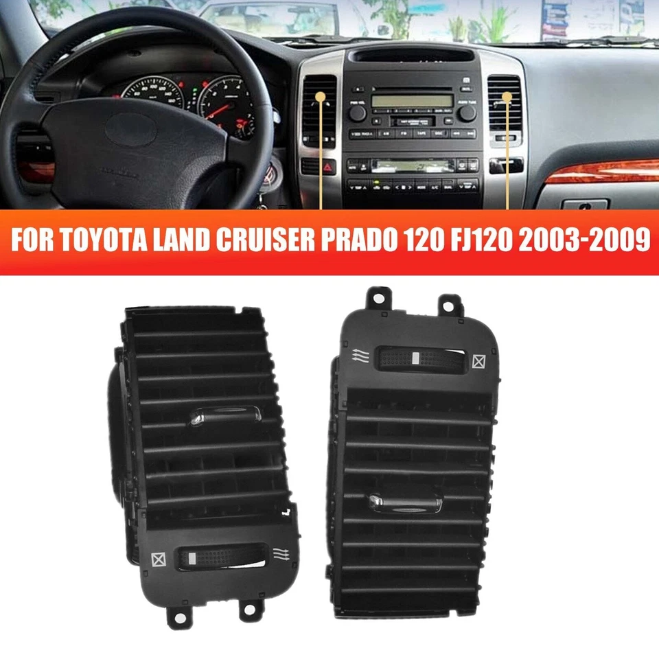Salpicaduras de aire de salida de aire de tablero central L&R para Toyota Land Cruiser Prado FJ120 03-2009 Foto 2 de 4