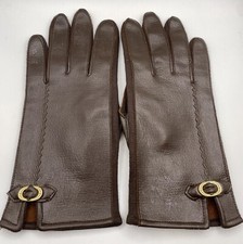 Vtg Kabralon Kitty Kay Gloves by Becker Brown Man-Made Leather Gloves Size A6-7