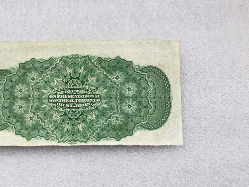 1870 Dominion of Canada 25 cents shinplaster banknote 1/4 dollar large B - VF - Picture 6 of 7