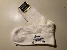 VTG 60s-80s Penneys Towncraft Boys 100 White Stretchable Nylon Rib Socks NOSwT