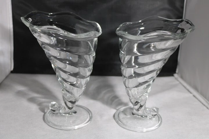 Lot De 6 Coupes à Glace Gaufrées Bormioli Rocco - Céramique Beige - Vintage