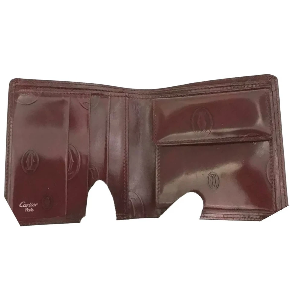 Cartier Happy Birthday Patent Leather Bifold Men Wallet #055 - Image 4 of 4