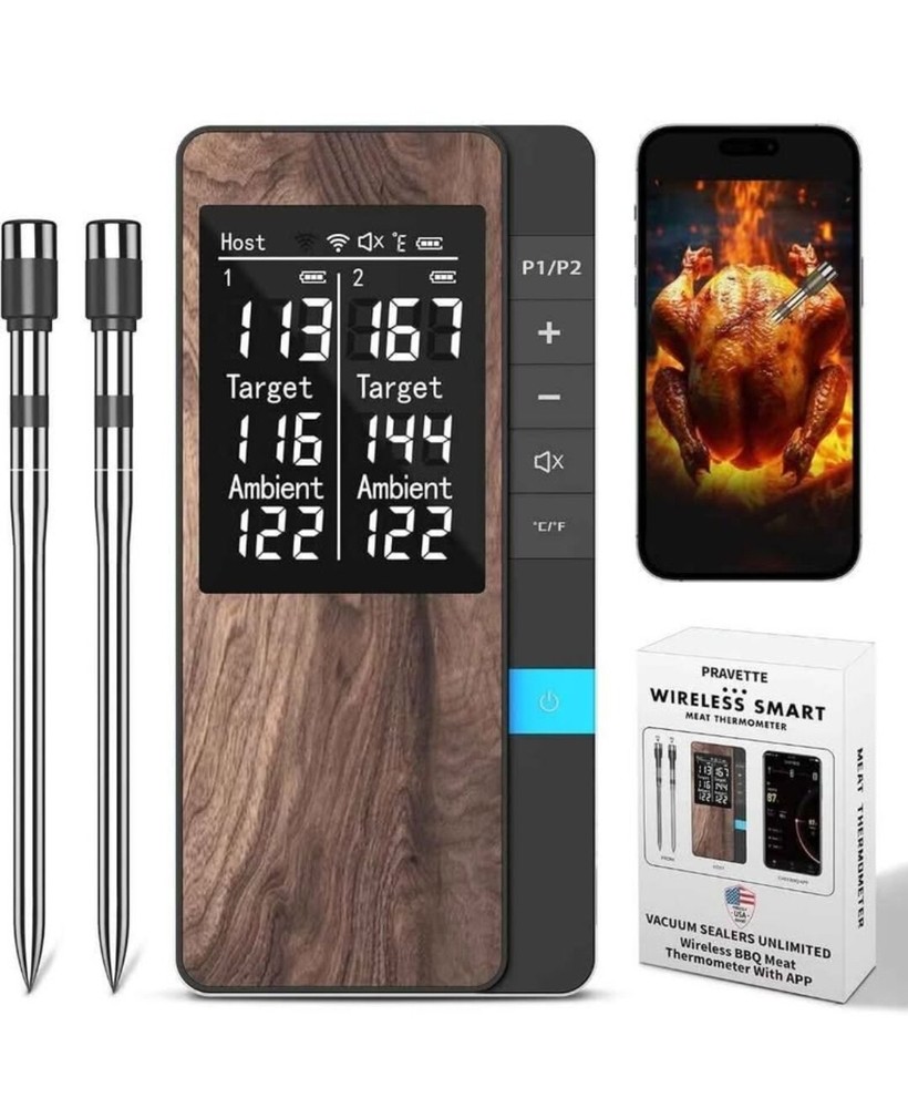 Wireless Meat Thermometer with Multi Sensors and Ultra-Thin Design