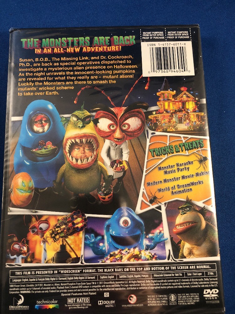 Dreamworks Monsters Vs Aliens Mutant Pumpkins From Outer Space DVD