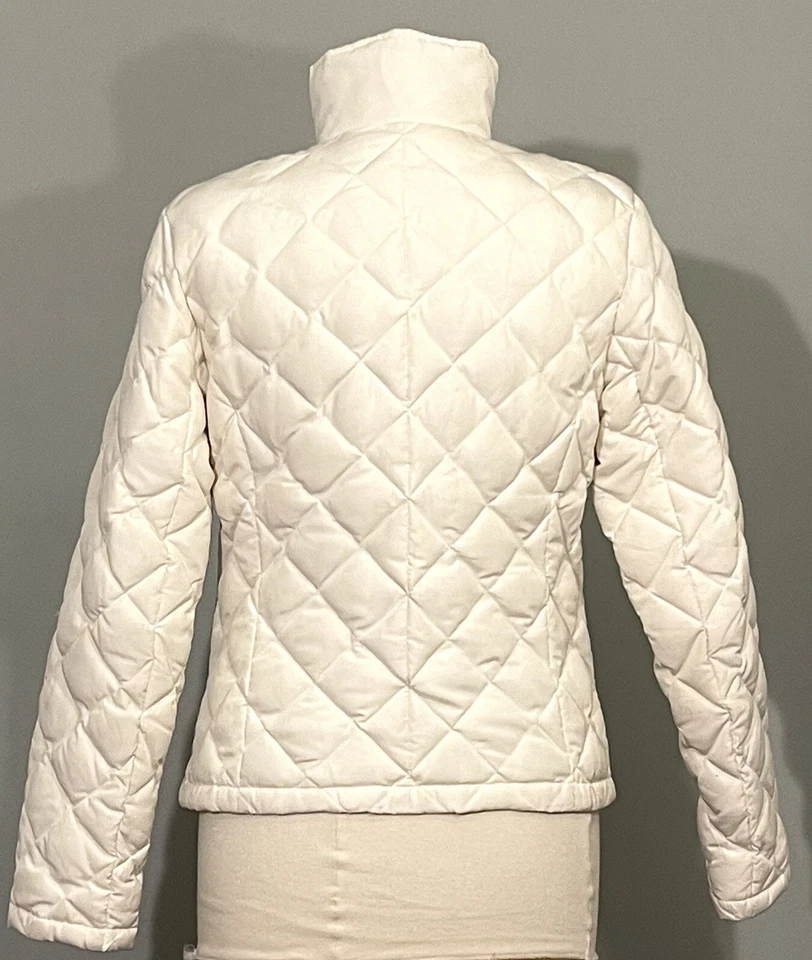Kenneth Cole Reaction Mujer Acolchado Puffer Chaqueta - Blanco - Pequeño Foto 4 de 4