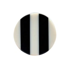 Round Black and White Resin Cabinet Knob - Set of 4