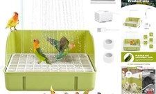 Parrot Bathtub, Large Bird Shower Fountain, Automatic Bird Bath, Parrot Green