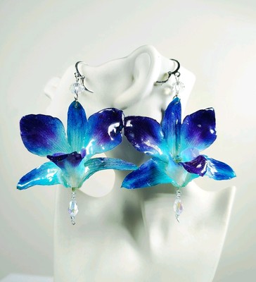  Real Orchid Flower Earrings 