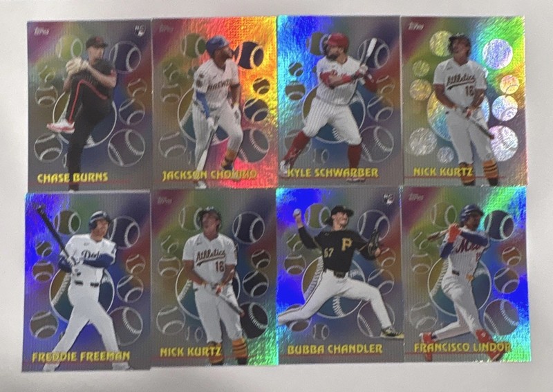 Topps 2025 Holographic Parallel 8-Card Lot Burns Chourio Freeman Lindor