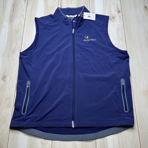 Peter Millar NEW Crown Sport Performance Full Zip Golf Vest Mens Size XL Blue - Picture 8 of 17