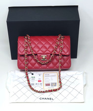 Chanel Small Red Lambskin Quilted Flap Bag Model A01113 - Entrupy Authenticated
