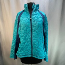 Kerrits Equestrian Performance Jacket Womens Large Blue Nylon Quilted Full Zip