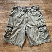 VTG Y2K Billabong 32 Board Shorts Swim Trunks 90s Cargo Military Logo Spellout