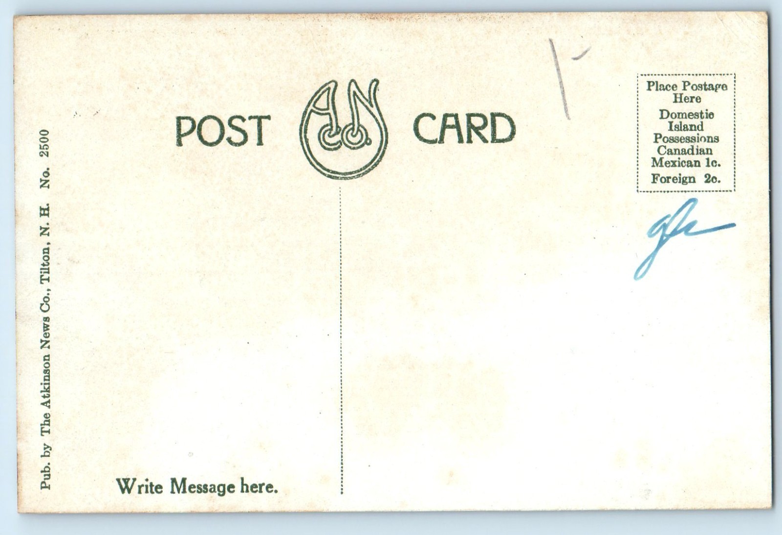 c1910 Lake Winnipesaukee New Hampshire Vintage Postcard Sanborn Memorial Weirs