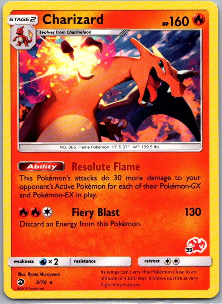 Pokemon TCG Charizard 3/70 Dragon Majesty Non-Holofoil NM