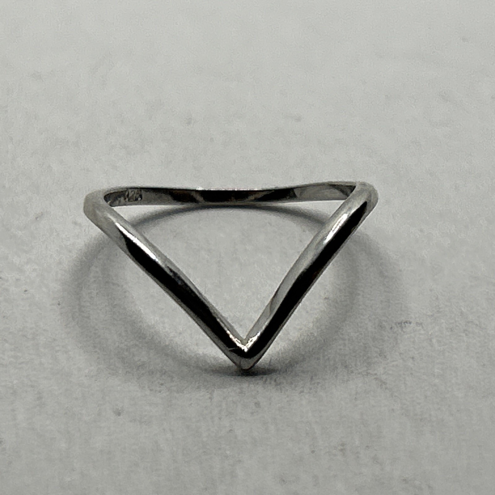 Sterling Silver V Shape Ring Stackable Ring, 925 … - image 1