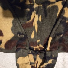 Handmade Boys Baby One Piece Bunting Fleece Green Camo Hooded Double Zip