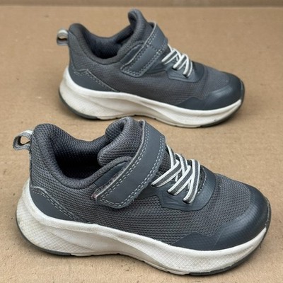 Athletic Works Kids Boys Grey Hook and Loop Sneakers Size 7 Non-Marking