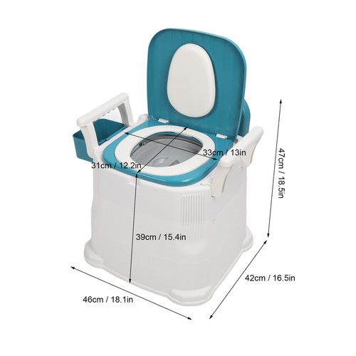 Adult Bedside Commode Toilet With Detachable Armrests Portable Moible Odorle HR6 - Picture 7 of 24