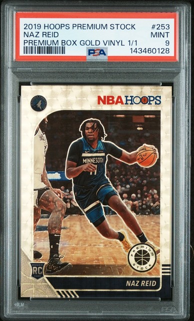 2019 Hoops Premium Stock #253 Naz Reid Rookie GOLD VINYL 1/1 PSA 9 Superfractor