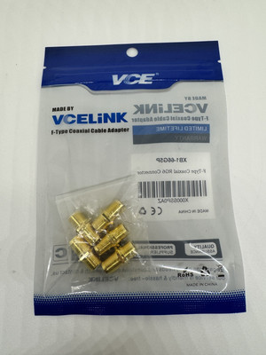 (QTY 4)  VCELINK F-Type Coaxial Cable Adapter XB1-66G5P F-Type Coaxial RG6 Conne