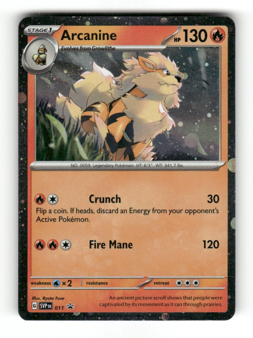 Arcanine 011 Holo Promo Scarlet & Violet Promo Pokemon Near Mint