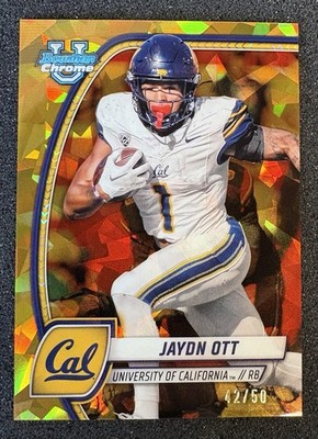 Jaydn Ott 2024 Bowman University Chrome Sapphire #95 Gold Refractor /50 Chiefs