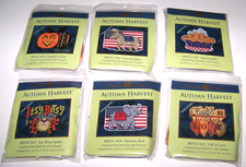 LOT of 6 Mill Hill AUTUMN HARVEST Glass Bead Cross Stitch Magnet KITS Dated 2016