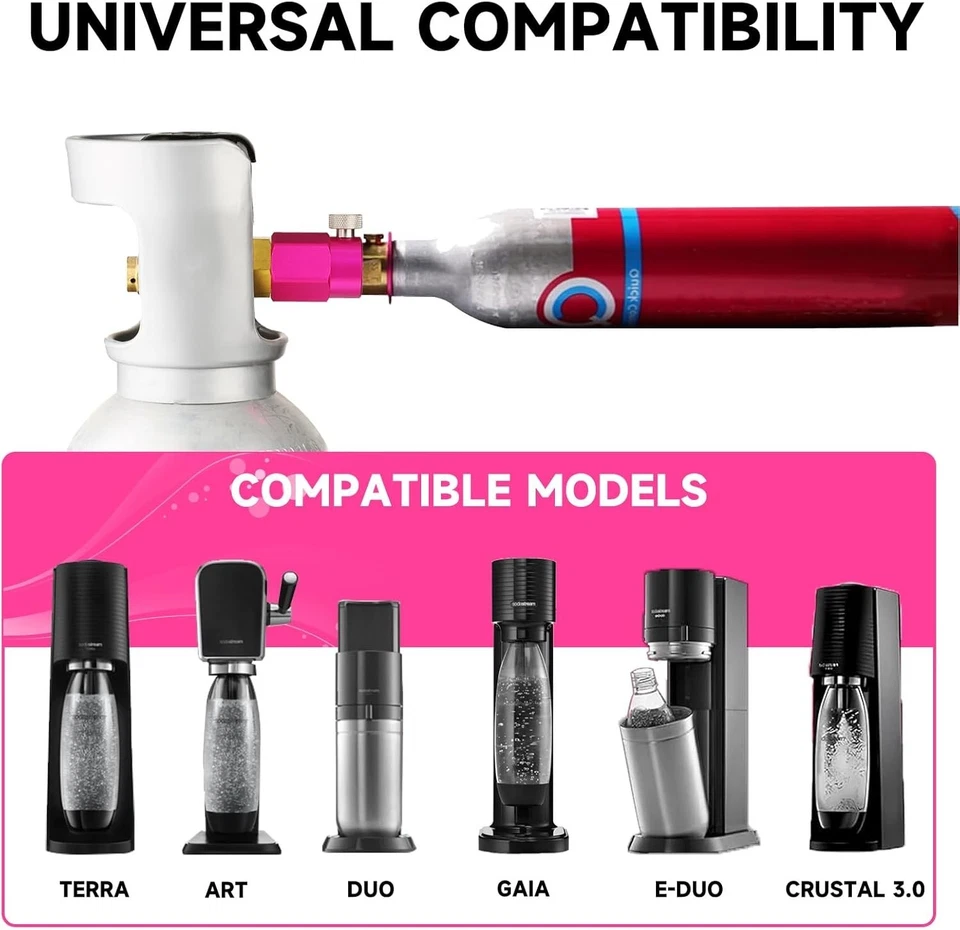 Quick Connect CO2 Nachfüll Adapter für Soda Maker Rosa CO2 Zylinder, CGA320 CO2... - Bild 3 von 4