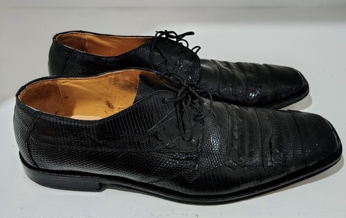 David Eden Oxford Herren Schwarz Größe 15 Echt Krokodil Eidechse Eckige Zehe Schuhe - Bild 2 von 13