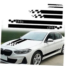  6PCS Vinyl Car Side Door Sticker Long Stripe Auto Body Racing Sports Decals 