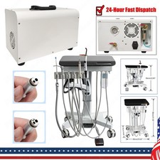 Dental Portable Delivery Unit System Treatment Cart 2/4H/Oil-Free Air Compressor