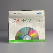 NEW SEALED Memorex DVD-RW 4.7GB  4x Discs 10-Pack Large Storage Blank Media