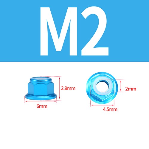RC Wheel Nuts Nyloc Anodised Aluminium Flanged M2 - M8 For Tamiya, Traxxas, HPI - Picture 8 of 84