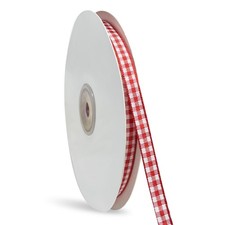 1 Rolls Gingham Ribbon, 1/4 Inch x 50 Yard Plaid Ribbon 100 Red and White