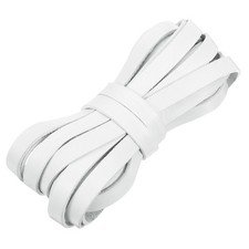 Flat Leather Cord 5.5 Yard 10mm Leather String Strips for DIY Crafts Pure White