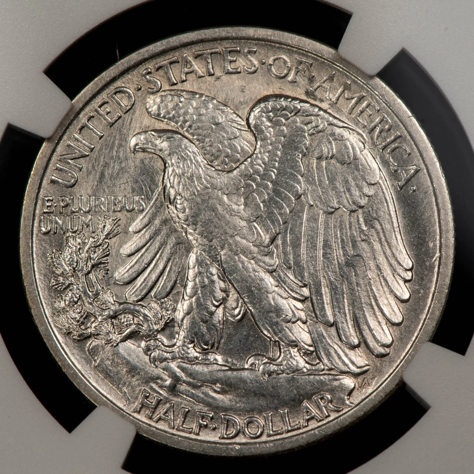 Medio dólar de plata Walking Liberty 1916 50c - fecha clave - detalles NGC AU - B5265 Foto 4 de 4
