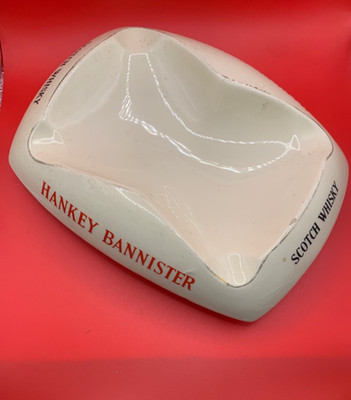 Hankey Bannister, Scotch Whisky Keramik Aschenbecher - 25 cm selten Vintage Bar, blau