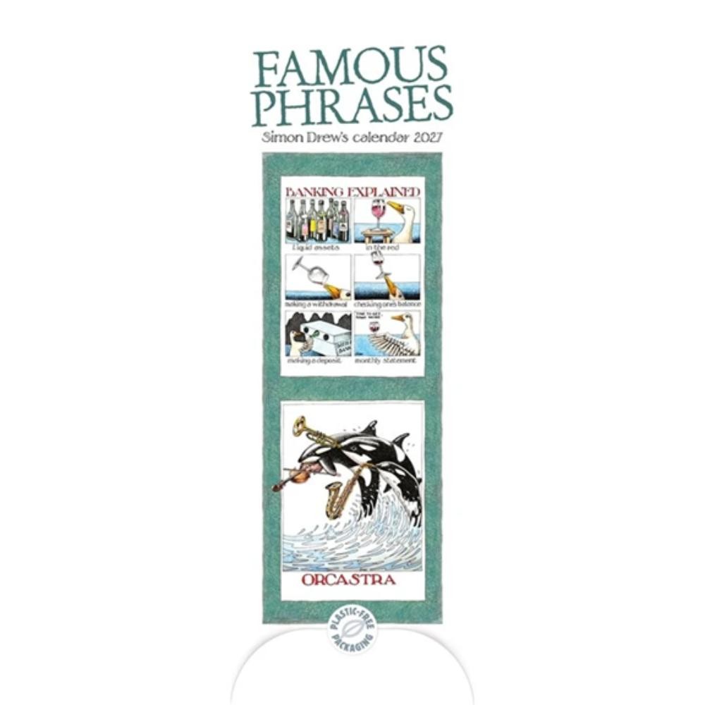 Simon Drews Famous Phrases 2027 Slim Month To View Wall Calendar