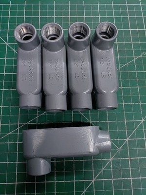 (Lot of 5) Reddot ALB-1 Aluminum Conduit Body 1/2'' Elbow 90° Type LB Rear Exit