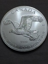 2014 Canadian Mint Birds of Prey "Bald Eagle" Fine 1oz silver coin (2734)