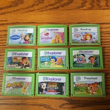 LeapFrog LeapPad Games Lot Of 9 Frozen Tangled Sofia The 1st Dora The Explorer