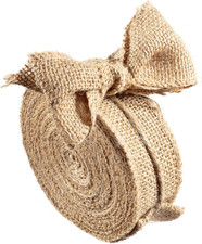 Natural Burlap Ribbon 1.5" x 10 Yards 100 Jute, No Wire, Rustic Craft Ribbon