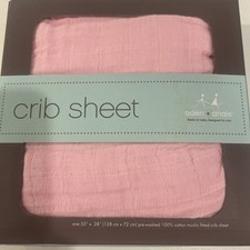 Aden Anais Fitted Crib Sheet Cotton Muslin Pink