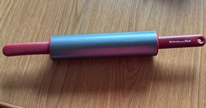 KitchenAid Heavy Steel, Non Stick Rolling Pin, Red Handles 