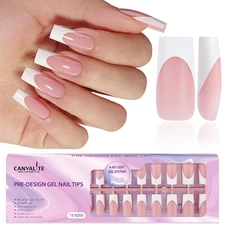 Canvalite French Tip Press on Nails - 300Pcs Pre-Colored Quick and Easy Press on