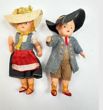 1940s Pair Vintage Boy Girl Celluloid Dolls Japan, Dutch German Jointed 5